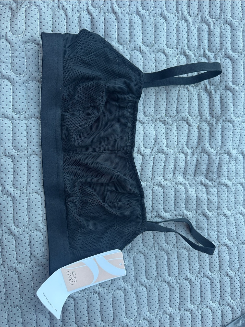 Lively Black Mesh Bralette with Supportive Band